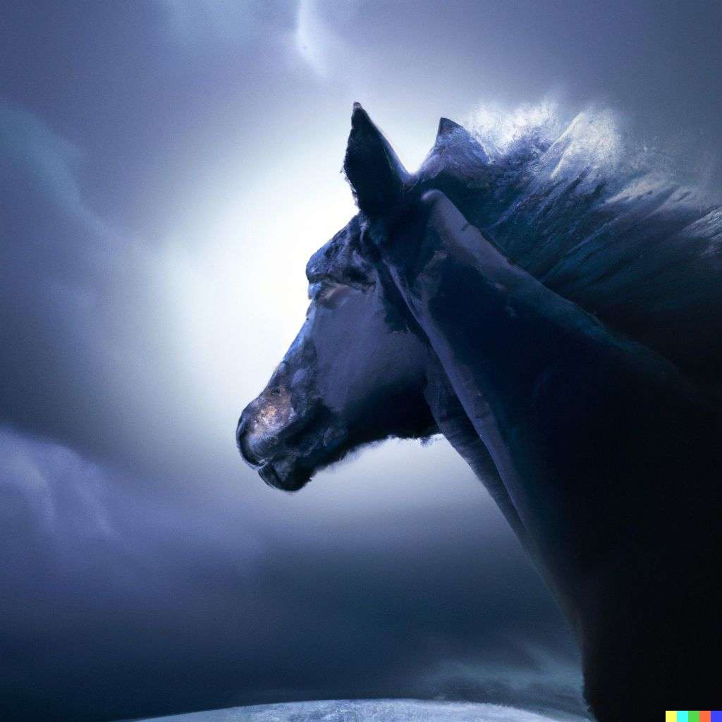 a horse, photograph taken by Alex Prager